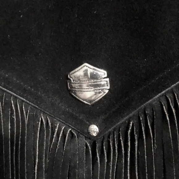 Harley-Davidson Women's Black Suede Vintage Motorcycle Jacket - Medium SALE - Picture 5 of 9